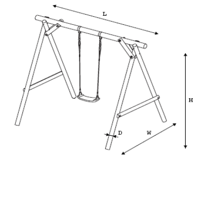 Tek kişilik salıncak için malzeme, ø12cm