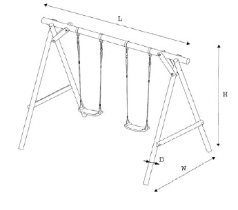 İki kişilik salıncak için malzeme, ø10cm