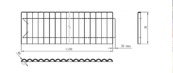Ahşap çim ayırıcı Osfald ø6 30x250cm