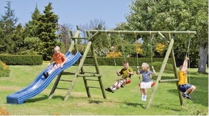 Kaydırmalı ve ip merdivenli iki kişilik salıncak için malzeme, ø10cm