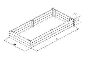 Yükseltilmiş çiçeklik Marta ø10 30x90x180cm